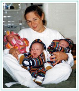 Sarah, with triplets
